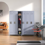 3 Doors Locker Storage Cabinet, Metal Locker for Employees, 72" Tall Lockers for Office School Gym Home, Require Assembly (Grey)
