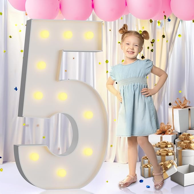 imprsv 4FT Light Up Letters, Marquee Numbers for 15th 50th Birthday Decorations, Anniversary Party Decor, Mosaic Numbers Kit