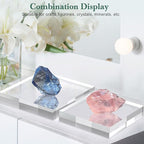 Acrylic Base Stand 4 Pack 6 X 6 X 1 Inch Acrylic Blocks for Display Trophy Base Clear Square Cube Riser Display Cylinder Pedestal Stands for Collectibles Jewelry Props Food Display