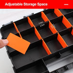 Plastic Tool Box,NOEAIKE Double Side Tool Organizer Small Parts Tool Box Hardware Organizer with Removable Plastic Dividers for Bead/Screws/Nuts/Nails/Bolts/Bins/Crafts