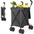 27 Gal/180 LBS Capacity Shopping Cart, Upgrade Huge Grocery Cart on Wheels,Heavy Duty Foldable Utility 360° Rolling Swivel Wheels for Shopping Picnic Groceries Laundry (Black)