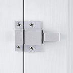 4 Packs Self-Closing Gate Latches, Silver Spring Door Lock, Aluminum Alloy Security Latch for Windows, Cabinets & Gates