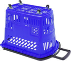 6PCS Shopping Carts with Wheels, 35L Portable Shopping Baskets Set with Handles Grocery Basket for Retail Store, Supermarket, Grocery |19" x 13.7" x 14" (Blue)