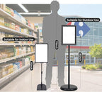 Retail Sign Holder for Display Indoor, Portable Signage Stand Double Sided Sale sign for Business Store Retail Market Vendor Advertising Trade Show Display (A4, 6Pack)