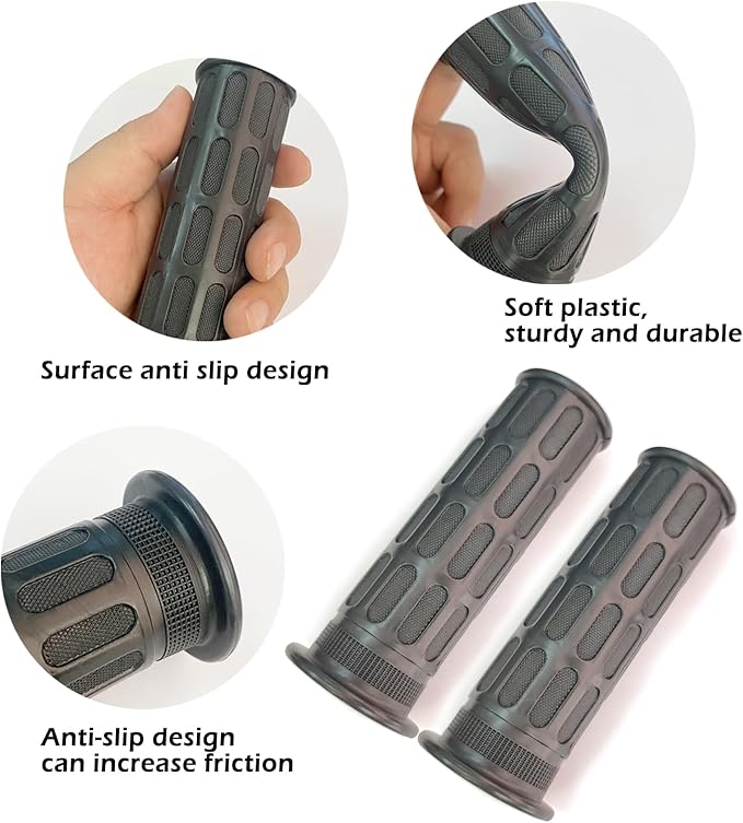 2 Pack Garden Wheelbarrow Handles Grips,Rubber Handlebars Anti-Slip for Tractors and Lawn Mowers,Inner Diameter 30mm