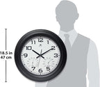 Infinity Instruments Classique Wall Clock, Modern Indoor/Outdoor All Weather Wall Clock, Sleek and Bold Design, 18-inch Display, Black