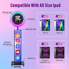JIYANG Portable Photo Booth Compatible with Any Ipad,Photo Booth Stand Shell with ChackTok PhotoBooth VIP Member and Flight Case,Free Custom Logo,Perfect for Parties,Wedding and Events,Honeycomb Case