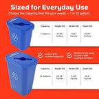 City Box 7 Gallon Mixed Recycling Bin with Lid for Residential, Business, and Commercial Recycling - NYC Compliant - Blue