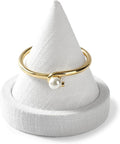Oirlv Linen Single Bracelet Display Stand Professional Jewelry Stand for Bangle Bracelet Watch (Creamy-white,Linen)