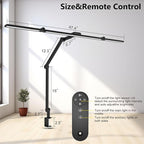 3000 Lumen Ultra Bright Architect Desk Lamp with Clamp, 36W Tall Overhead Led Desk Light for Home Office, 47Inch Long Dimmable Computer Monitor Light Bar with Remote for Table Desktop Drafting