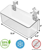 vacane 2 Pack Plastic Over Cabinet Door Organizer with Removable Hooks, Clear Hanging Baskets for Organizing Over the Cabinet Organizer Holder for Kitchen, Bathroom-Hang Outside or Inside Door-M