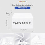 HolidayIdeas Card Table Covers Fitted Square 34x34 Inch, Wrinkle Resistant Washable Small Square Tablecloth 3 Ft for Folding Table, White, Set of 4