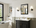 22x30 Inch Black Bathroom Mirror for Wall, Thick Metal Framed Rectangle Mirrors for Over Sink, Bedroom, Living Room, Entryway, Anti-Rust, HD Tempered Glass