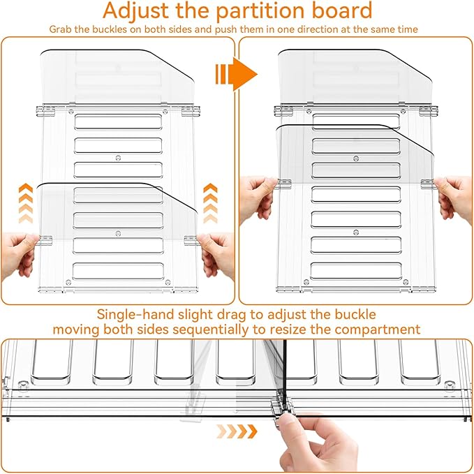 Yieach 2 Pack Acrylic Purse Organizer for Closet - Adjustable Purse Storage and Bag,Handbag Organizers,Clear Shelf Dividers for Closet Organization,Towel,Purse Divider & Display and Clutch Organizer