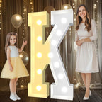 Pooqla 4 FT Marquee Light Up Letters, Cool White and Warm White Marquee Letter 4 Feet Tall, Giant LED Sign Big Mosaic Letter K for Balloons Birthday Party Anniversary Wedding Decorations