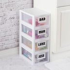 Sterilite 6-Pack 6 Quart Stacking Drawer, Clear Storage Closet Organizer, White Frame - Stackable Modular Plastic Drawers for Clothes, Accessories, Craft Supplies, Shoes or Linens