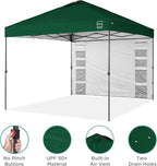 Best Choice Products 10x10ft Easy Pop Up Canopy w/Side Wall, 10 Pockets, Portable Carrying Case, 1-Button Setup, 4 Weight Bags - Forest Green
