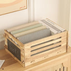 Wooden Record Crate Rustic Box for Home Office Storage Cube Record Organizer,Farmhouse Detachable Kitchen Fruits Vegetable Food Craets
