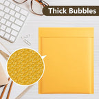 UCGOU Kraft Bubble Mailers 8.5x12 Inch 25 Pack Usable Size 8.5x11 Inch Yellow Padded Envelopes #2 Medium Mailing Packages Self Sealing Tear Resistant Boutique Bulk Shipping Bags for Makeup Supplies