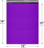 Purple Large Poly Bubble Mailers 12x15 inch | Self Seal Padded Envelopes Cushioned Bubble Mailer | Usable Size 12x15 | WaterProof | Lightweight mailing Shipping Bags | 50 Pack Bulk