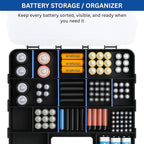 Andalus Tools Organizer Box, Small Parts Storage 34-Compartment Double-Sided Portable Hardware Organizer Removable Plastic Dividers for Screws, Nuts, Bolts, Nails – Blue (2 Pack, 12.5" x 10.5" x 3")