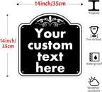 Custom Indoor/Outdoor Aluminum Weatherproof Metal Sign, Modern Minimalist Style, Black, 14*14 Inch, Customize for Office, Business, Workplace, Home, Delivery Signs