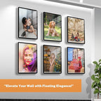 8.5x11 Floating Wall Sign Holder 3 Pack, Self-Adhesive Display Frame for Document/Poster/Paper Office/Store/Wall Mounted for Door/Window Display Holder with Horizontal and Vertical (Black)