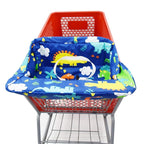 Portable Shopping Cart Cover, High Chair and Grocery Cart Covers for Babies, Kids, Infants & Toddlers, Attached Carry Bag (Simple Dinosaur)