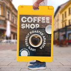 Jumbl A-Frame Signboard 22” x 28” Display Surface – Large Outdoor Sandwich Board w/Weather Resistant PVC Sign Protector & Sand Fill Holes – Dual Signage Stand for Storefront Sidewalk Curb (Yellow)
