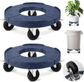 ToLanbbt Trash Can Dollies with 3 in Upgraded Wheels, 15-19 Inch Adjustable Round Furniture Dollies Heavy Duty 480 LBS Drum Rolling Base Keg Base for 20, 32, 44, 55 Gallon Garbage Cans, Blue, 2 PCS