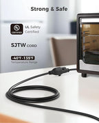 [UL Listed] Cable Matters 16 AWG Heavy Duty 13A Power Extension Cord - 25ft, 3 Prong Power Cord Extension, NEMA 5-15P to NEMA 5-15R, Black