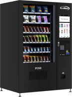 KoolMore Non-Refrigerated Snack Vending Machine with 60 Slots and 22 Inch Touch Screen with Bill Acceptor in Black (KM-VMNT-50-B)