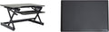 Rocelco 32" Height Adjustable Standing Desk Converter BUNDLE - Sit Stand Computer Workstation Riser with Anti Fatigue Mat - Dual Monitor Retractable Keyboard Tray Gas Spring - Black (R EADRB-MAFM)