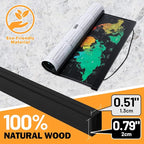 Magnetic Poster Hanger, 39x27 39 x 13 39x23 Poster Frame Wood Wooden Magnet Print Posters Dowel Scroll Hanger Hangers Hanging Kit for Walls Map Canvas Artwork (Black, 39")