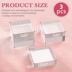 Acrylic Base Stand 3 Pack 3 X 3 Inch Acrylic Blocks for Display Trophy Base Clear Square Cube Riser Display Cylinder Pedestal Stands for Collectibles Jewelry Props Food Display 3 Size