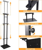 Poster Stand Heavy Duty - 2 Pack Pedestal Poster Stands for Display, Adjustable Height up to 80 Inch, Double Sided Black Floor Standing Sign Holder for Foam Board Signage