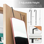 47x14 Mirror Full Body Length Door Hanging or Wall Mounted Metal Frame Dressing Mirrors for Entryway Girl Bedroom Bathroom Living Room 47 14 inch Pink Rose Gold