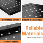 Peg Board,4 Pack Metal Pegboard Panels and Accessories,Heavy Duty Peg Board, Black Wall Pegboards Organizer for Garage,Bedroom,Ornaments Display