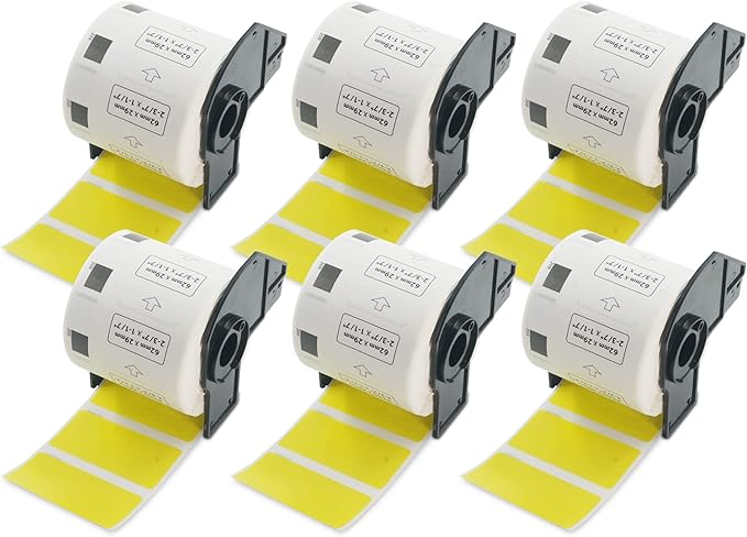 BETCKEY - Small Address/Barcode Labels Replacement for Brother DK-1209 (2.4 in x 1.1 in), Compatible with Brother QL Label Printers [6 Rolls/4800 Labels, Yellow]