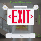 Gruenlich Red Exit Sign with Emergency Lights, 2 Adjustable LED Heads and Backup Battery, UL 924, AC 120/277V, Commercial Hardwired Exit Light for Business, 1 Pack