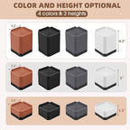 Furniture Risers Bed Risers - Rectangular Adjustable Block Riser for Raising 1.5-3 in. & 4.3 in. Beds, Tables, Sofas, Refrigerators, Washers - Up to 4,000 Pounds (Brown, Two Layers 3inches)