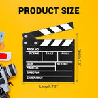 Movie Film Clapboard Hollywood Wooden-Clapper Board Directors Photography Studio Video TV Clapper Board with Erasable Pen Movie Theater Props Decor，Black Clap Board 7.8 X 7.5 inches