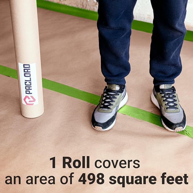 36" x 1992" (166’) Brown Rosin Paper Roll (Pack of 4) - Made in USA Thick Heavy-Duty 7 mil Masking Paper for Surface Protection from Paint, Dust, Foot Traffic - Paint Floor Covering