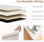 B FSOBEIIALEO Small Storage Ottoman Cube Sherpa Ottomans Foot Rest, Foldable Boucle Ottoman, Faux Teddy Fur, Cream White 15"x15"x15"