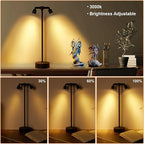 IMAGE Rechargeable Cordless Spotlight, Table Spotlight Accent Lighting for Plants Pictures Artwork Jewelry Showcase Model Display Shelves Cabinet Table Lamp for Home Restaurant Dinner Bar Warm White