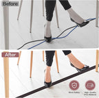 Floor Cord Cover Self Adhesive Cord Hider Floor Extension Cord Covers for Floor Power Cord Protector Cable Management Prevent Cable Trips Cable Cavity 0.59" W x 0.31" H (Dark Walnut, 3.3Ft)