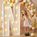 imprsv Marquee Light Up Letters, 4FT Mosaic Letters with Light for Baby Shower Graduation Party Decor, Large N for Engagement Wedding Party Decorations (Need to Assemble)