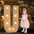 Marquee Letters 3 Feet Tall, 3FT Large Light up Letters U, Big Sign U with Warm White Light for Birthday Wedding Proposal Engagement Graduation Party Backdrop Decorations