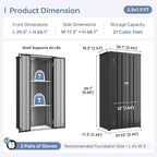 Outdoor Storage Cabinet Outdoor Metal Shed with 2 Adjustable Shelves 3 Layer Indoor& Outdoor Waterproof Vertical Storage Shed for Patio Garden, Garage, Porch (Black, 2.5'x1.5')