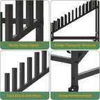 12-Tier Tile Sample Display Stand, Rolling Tile Sample Storage Rack, Metal Floor Tile Display Stand, Building Material Display Shelf, Slotted Tile Display Rack, Floor Sample Holder for Exhibition Hall